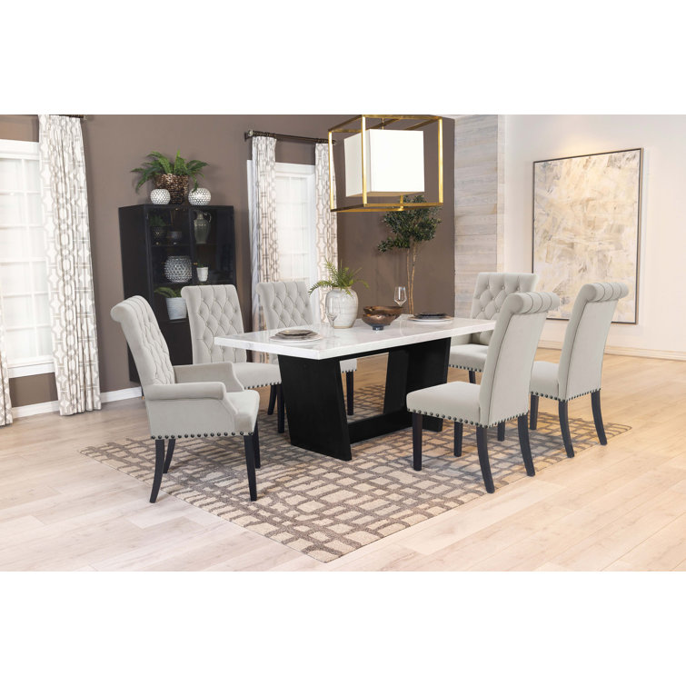 Dining table best sale marble 6 seater